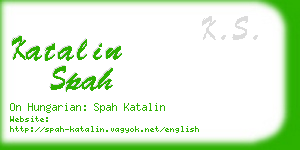 katalin spah business card